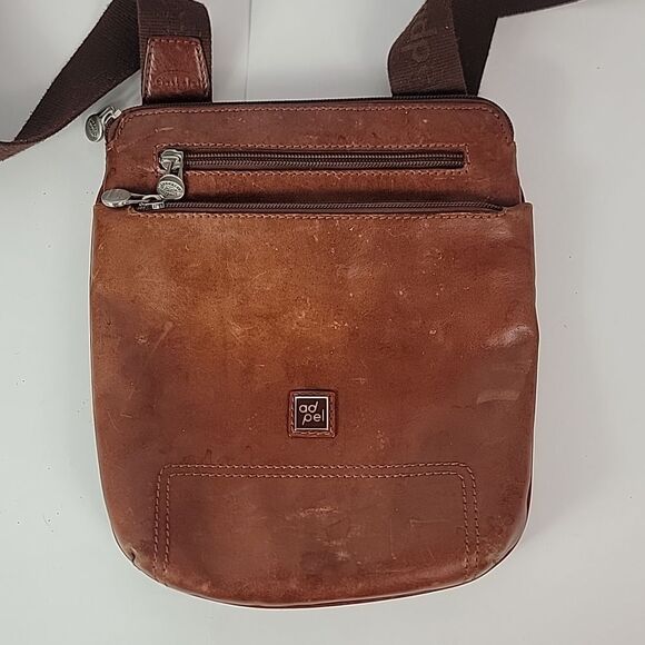Adpel Maestri Genuine Italian Leather Brown Women's Crossbody - Picture 3 of 11
